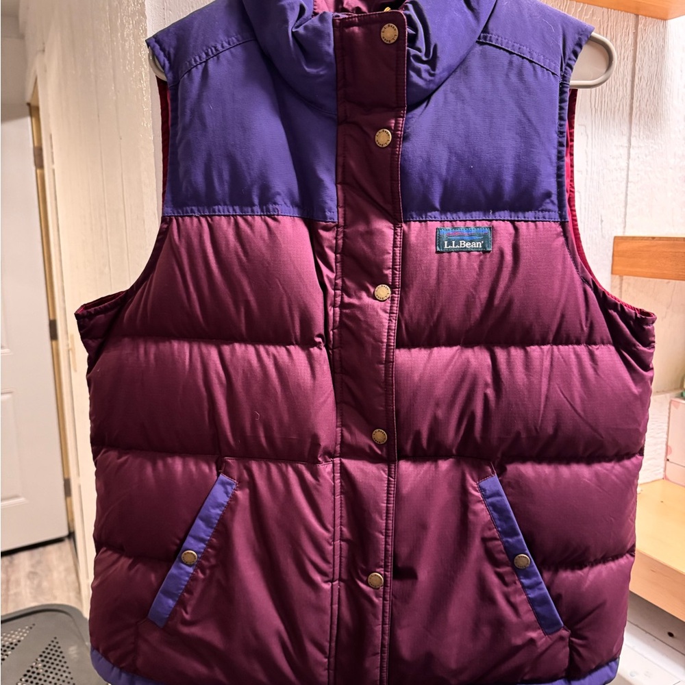 L.L. Bean Women's Puffer Vest - Purple and Burgundy